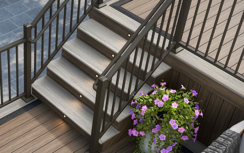 Deckorators Deck with deck railing and steps - Deckorators composite decking in Ohio