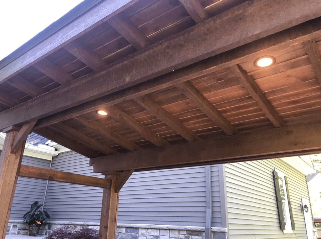 Photo of an underdeck framing structure that looks aged and worn - Deck remodeling services in Ohio