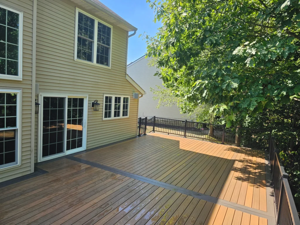 Deck Surrounded by Trees and a View of the Sky