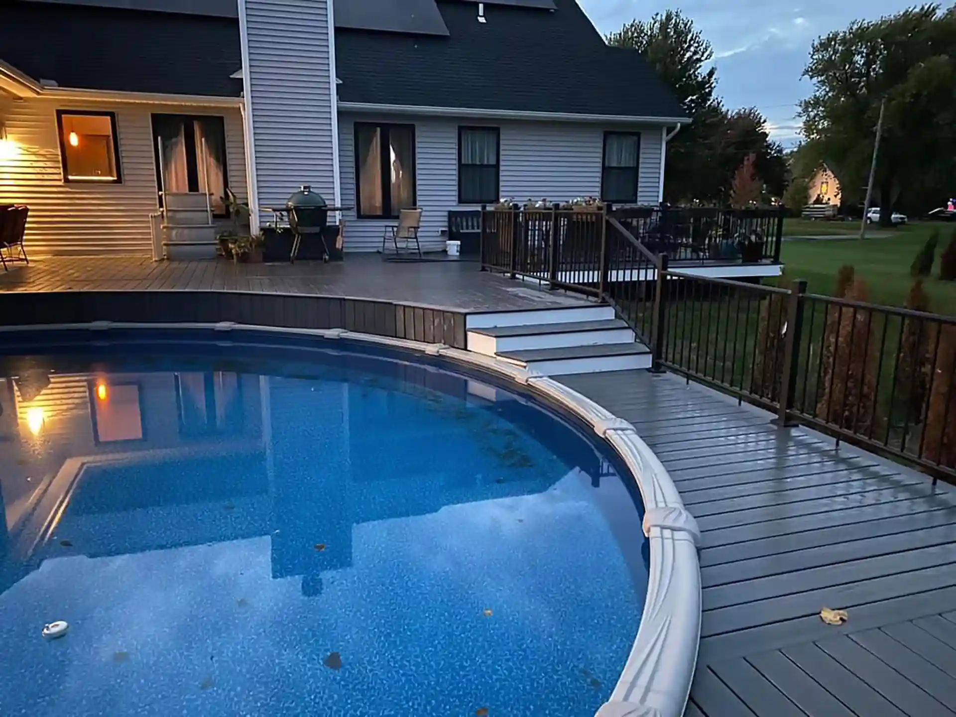 photo of a multi-level pool deck